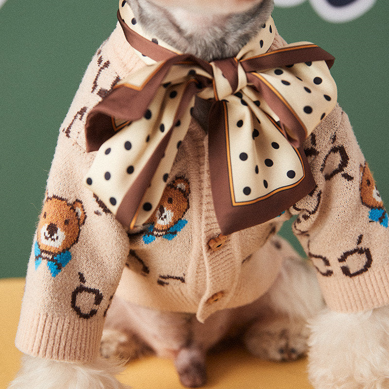 Pet Teddy Sweater Cardigan