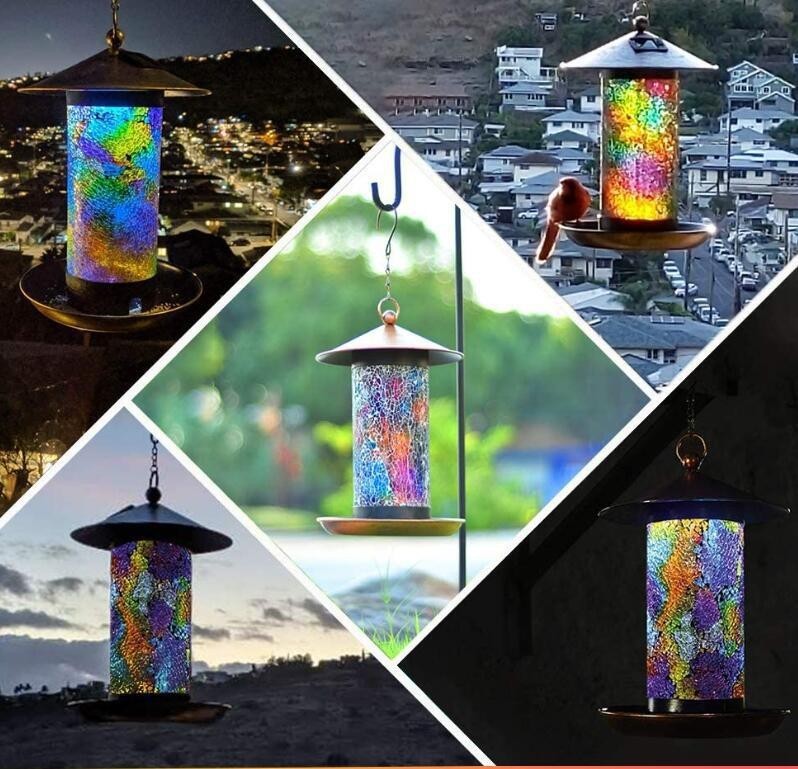 Solar Birds Feeder Outdoor Hanging Birds