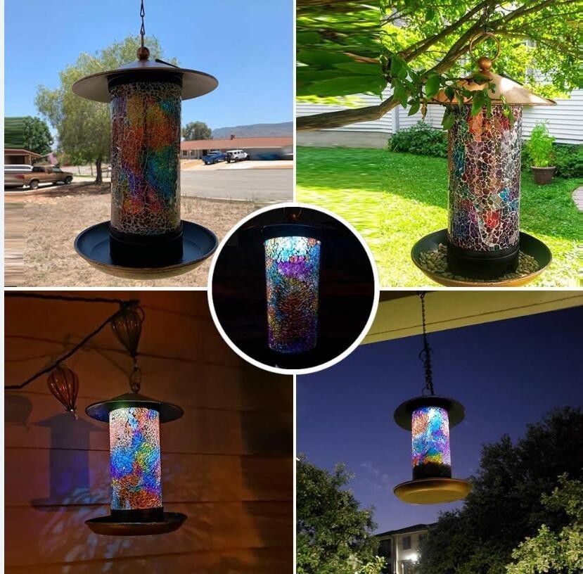 Solar Birds Feeder Outdoor Hanging Birds