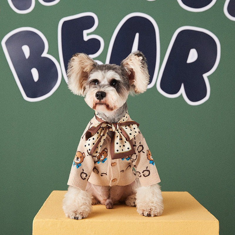 Pet Teddy Sweater Cardigan