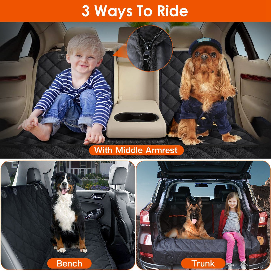 Rear Car Seat Cover for Pet Travel