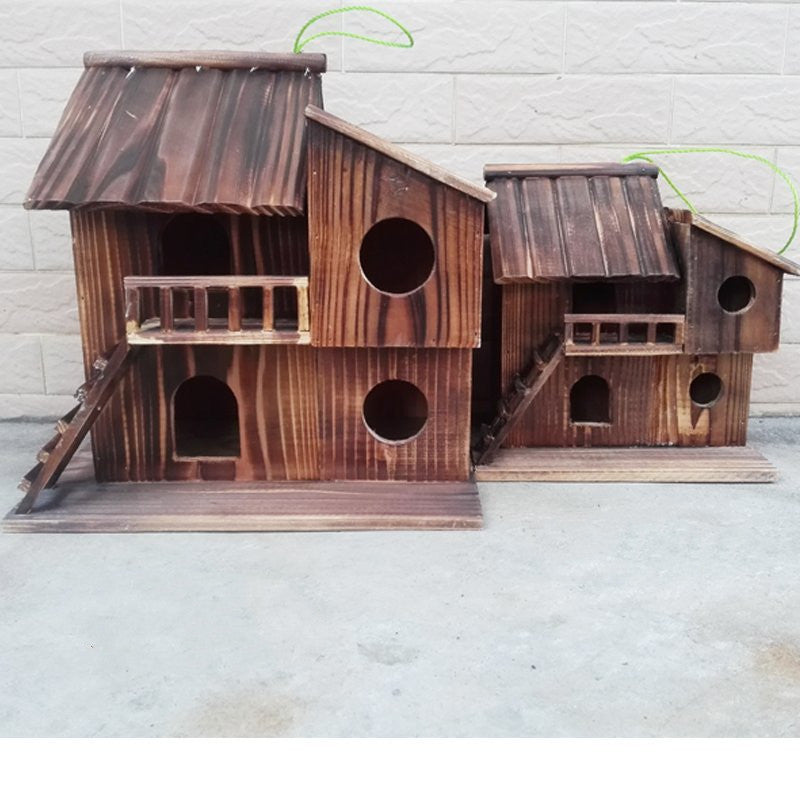 Hanging Wooden Bird Feeder