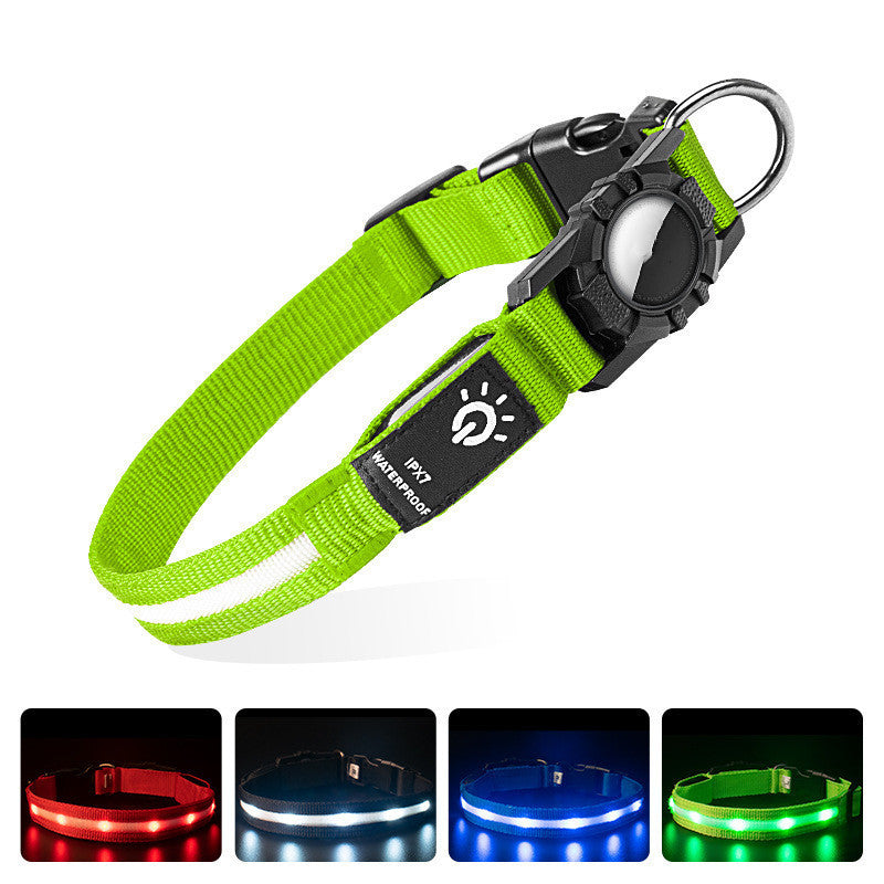 Light Up Pet Collar With Locator Holder