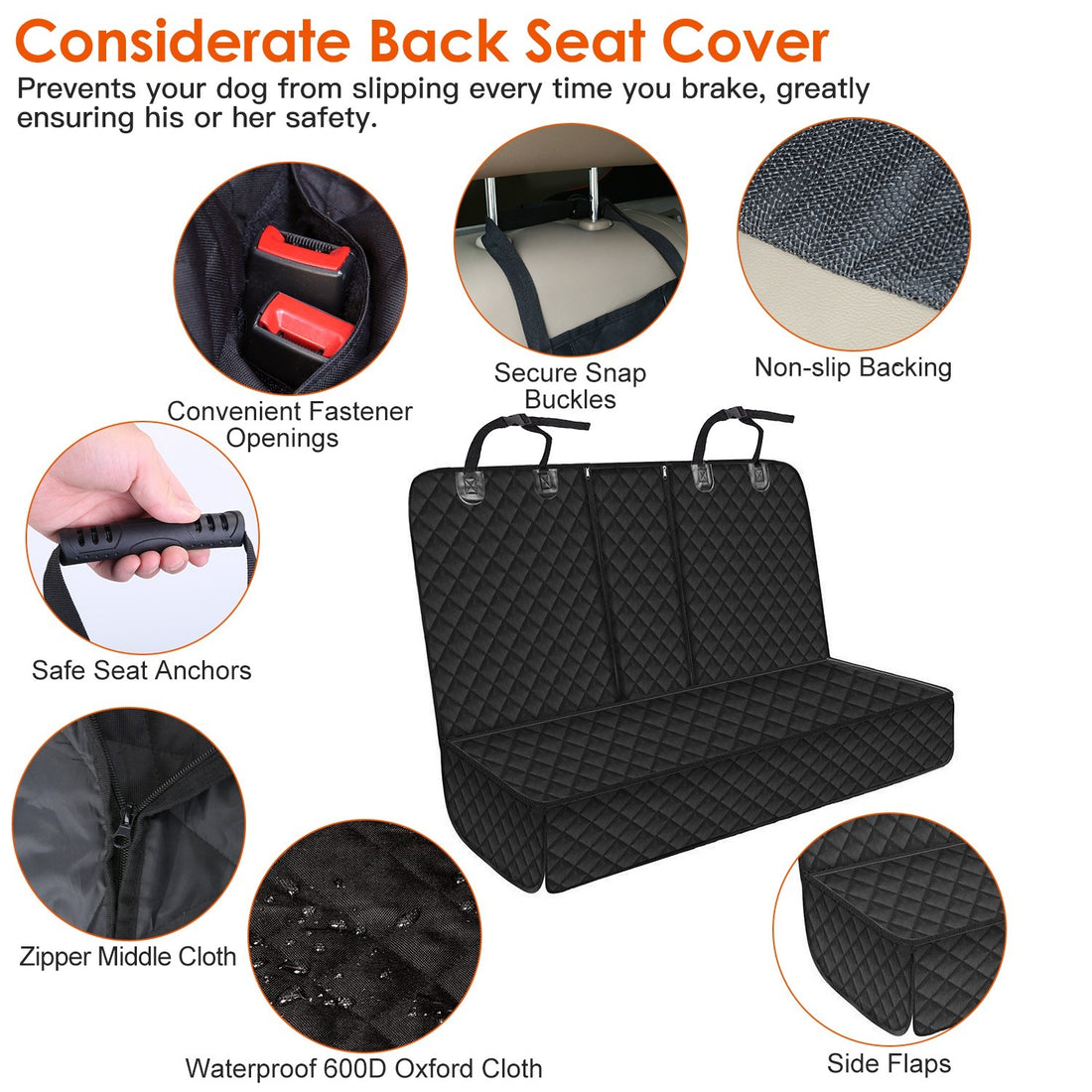 Rear Car Seat Cover for Pet Travel