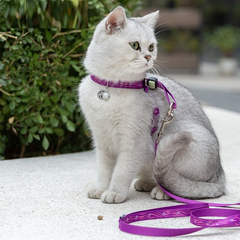 Pet Cat Bell Chest Strap Haulage Rope