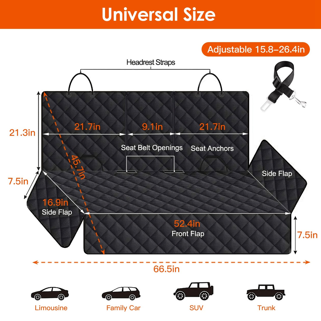 Rear Car Seat Cover for Pet Travel