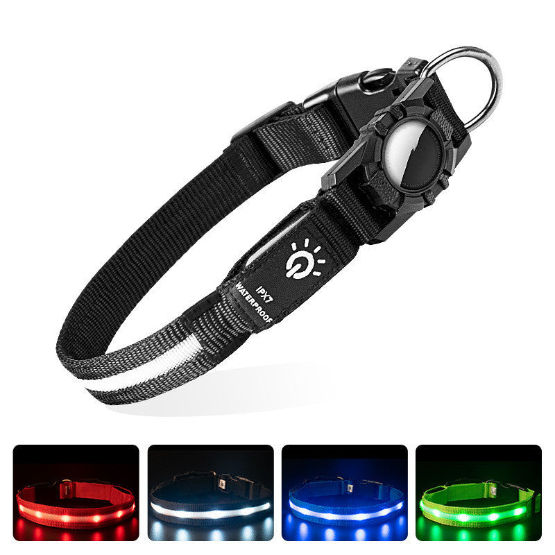Light Up Pet Collar With Locator Holder