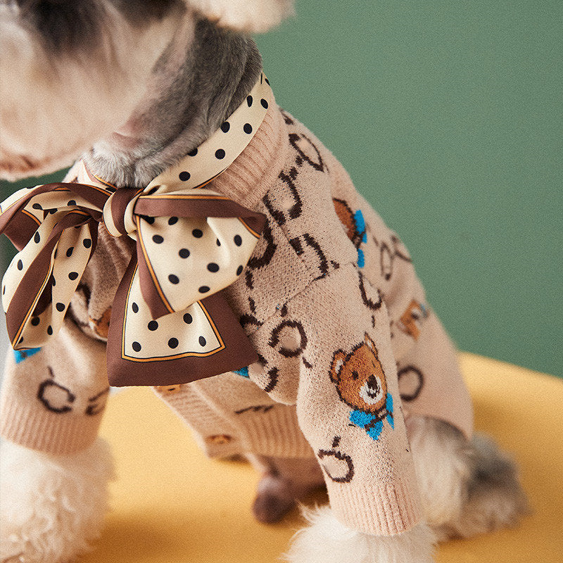 Pet Teddy Sweater Cardigan