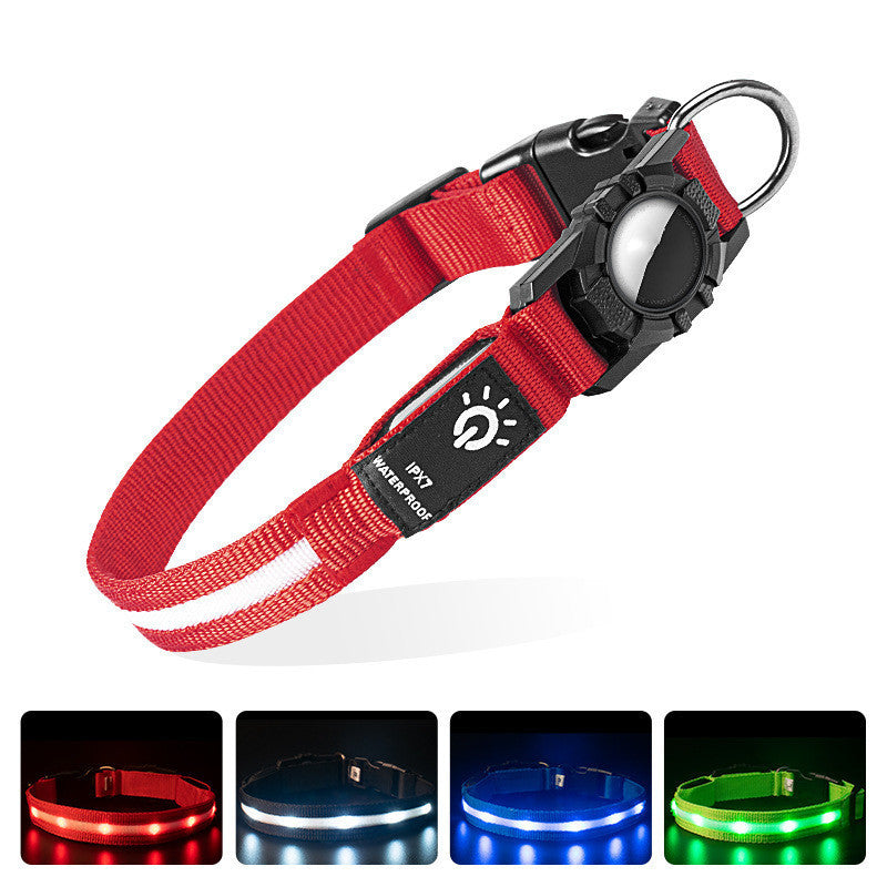 Light Up Pet Collar With Locator Holder